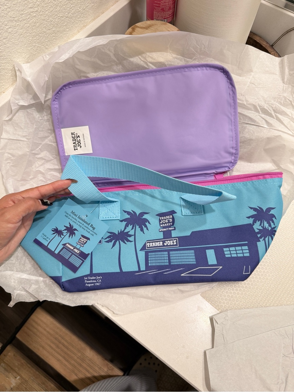 NEW Trader Joe’s Blue & Purple lunch Bag